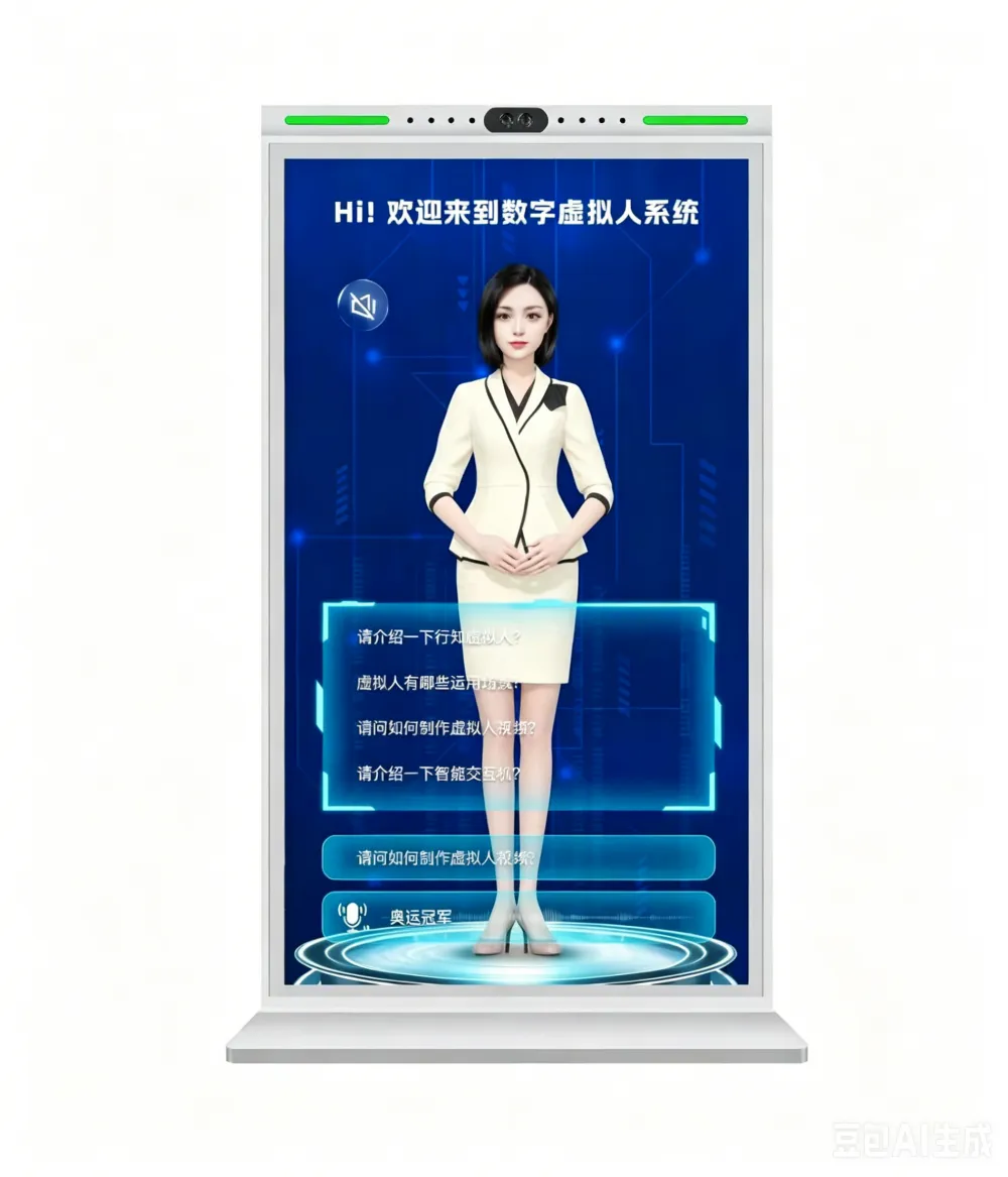 ai数字人一体机DeepSeek豆包触摸屏导览智能问答交互AGV一体机虚拟人互动语音对话智能交互服务展厅在线交流