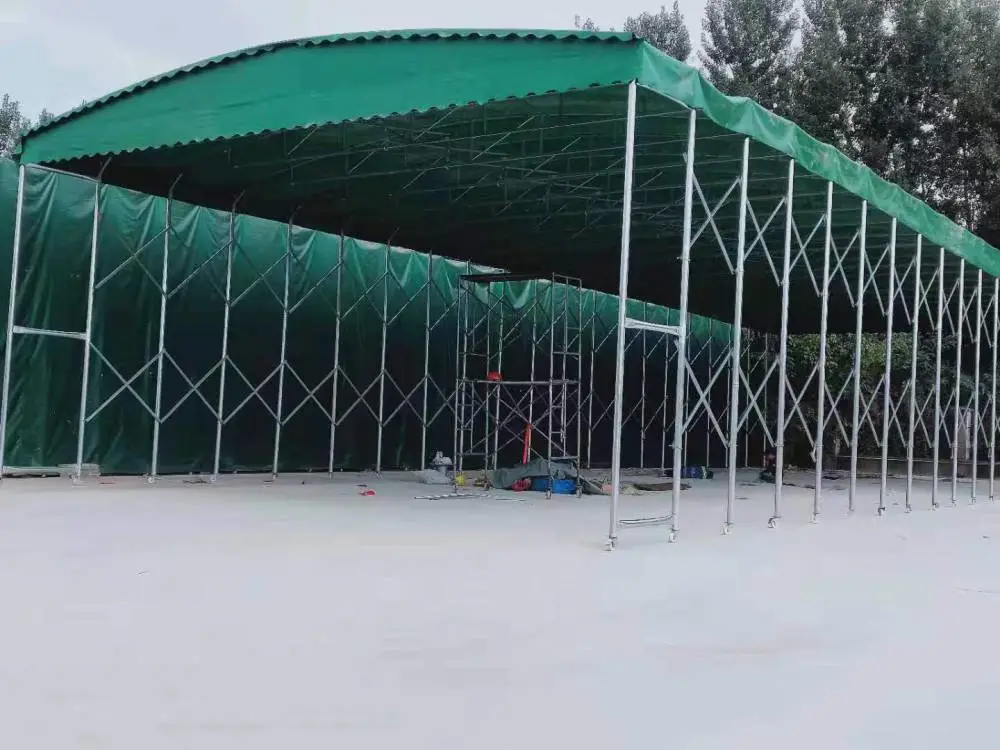 厦门膜结构促销棚电动控制棚悬空电动雨棚