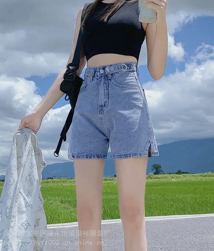 广东清远牛仔短裤的清凉穿搭跑量货源尾货女式休闲牛仔短裤
