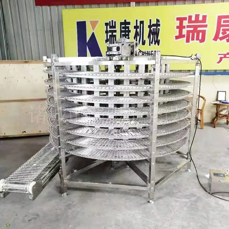 龙虾尾鸡爪螺旋式速冻流水线 单双螺旋式速冻机 ***温速冻机