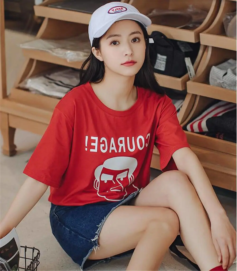 广东潮州***破坏王短袖女上衣上海七浦路服装批发市场T恤女短袖宽松简约