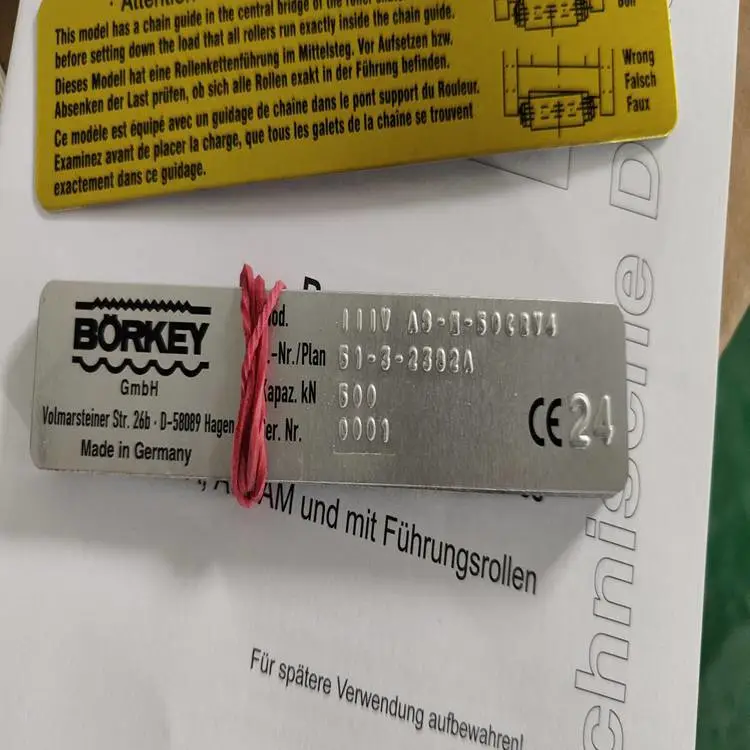 德国borkey重物移运器51-3-2382/A用于化工行业使用