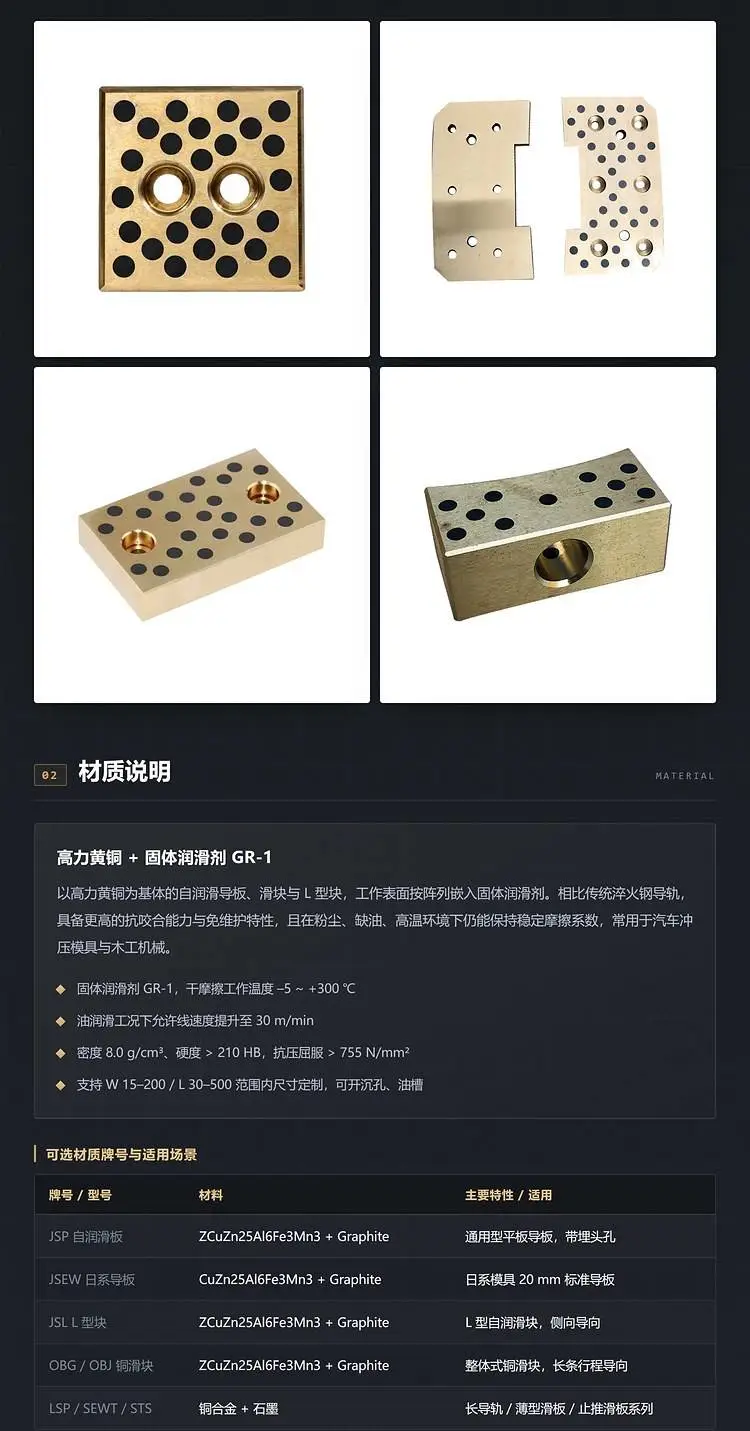 自润滑铜滑块展示与材质