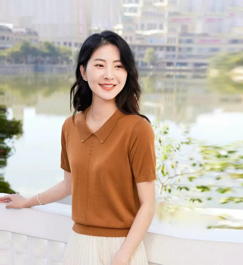 日常休闲大码女装 咏之澜夏 季舒适透气天丝小衫 库存女装尾货批发