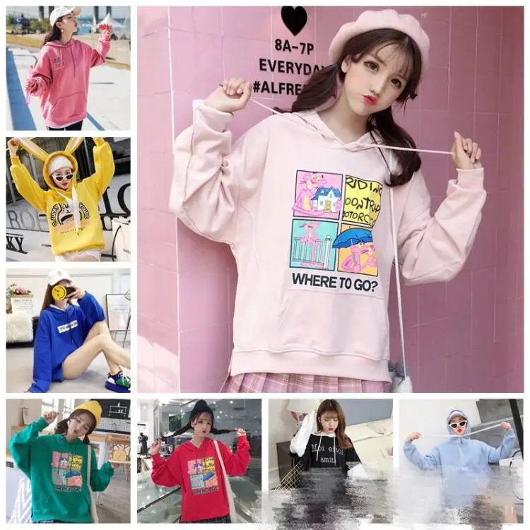 地摊衣服批发童装连帽加绒卫衣女地摊货连帽卫衣女秋冬装新款摆地摊批发衣服哪里便宜