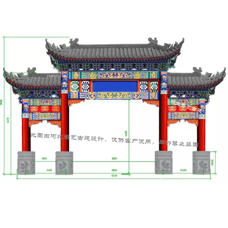 承包石头牌楼 大型牌楼效果图 八柱牌楼施工