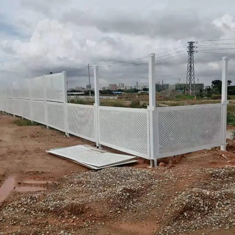 绿色冲孔围挡沿海建筑工地防风施工洞洞板护栏