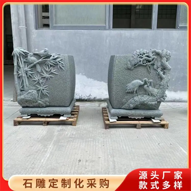 花岗岩石雕养鱼缸水缸荷花缸花岗岩石材花盆树盆树缸大理石头门海