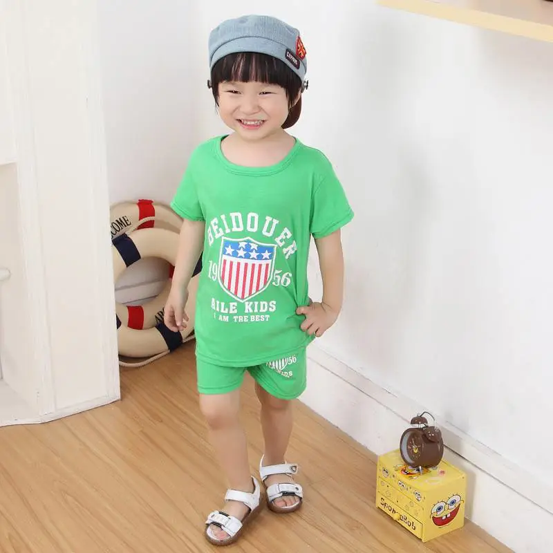 服装地摊货源批发短袖纯棉T恤套装男女童品牌尾货衣服批发进货渠道