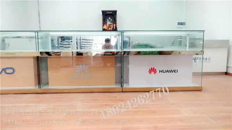 化妆品展柜新款电信4G营业厅手机受理台玻璃收银台