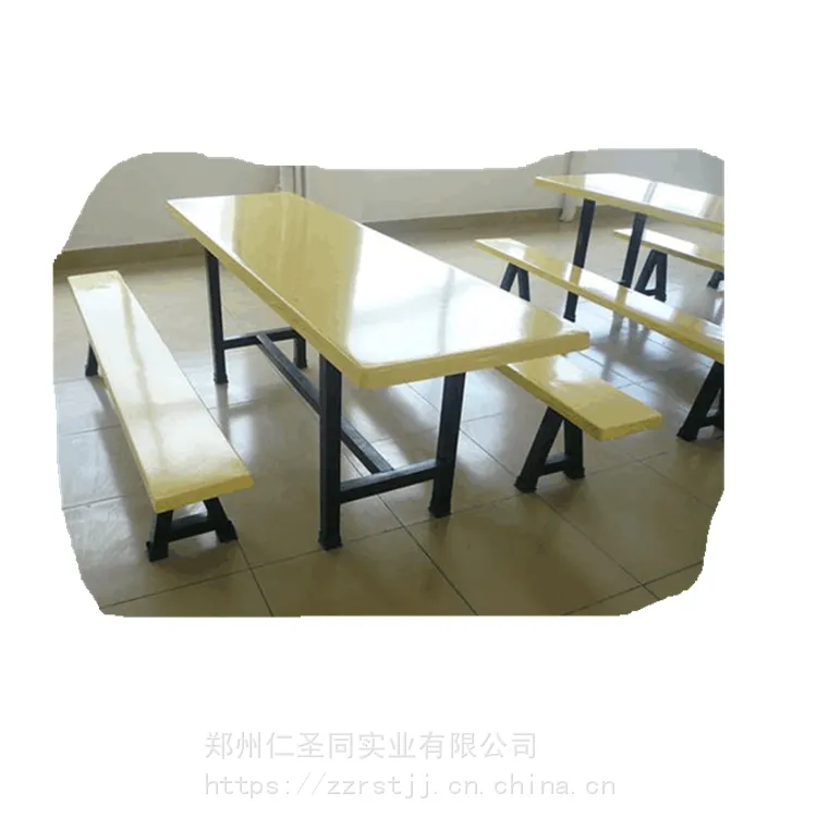 欧式不锈钢餐桌椅_定制食堂餐桌椅_仁圣同许昌4人6人8人位