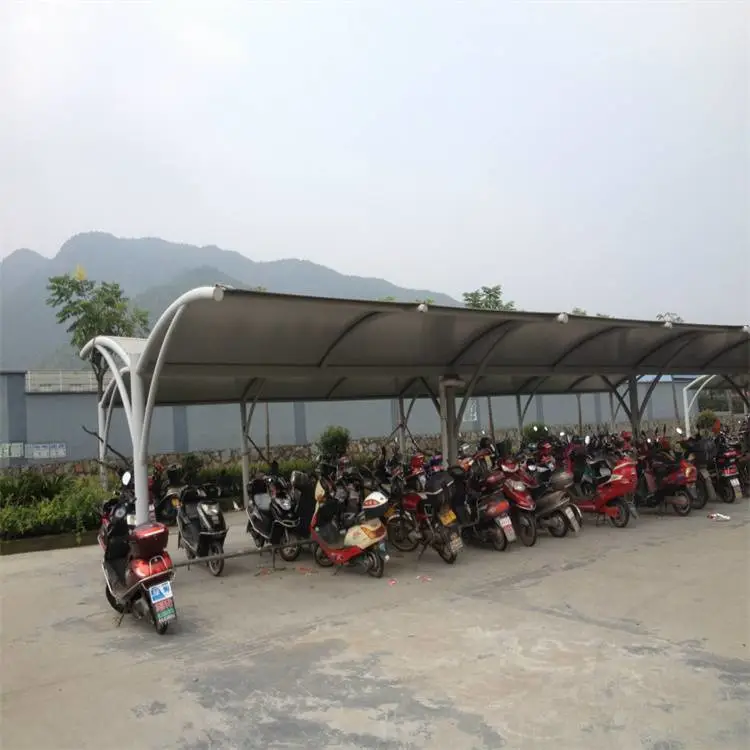 金华公园广场膜结构遮雨棚厂区膜结构自行车棚使用寿命长