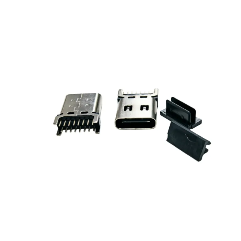type-c 16p立插/立贴母座 四脚插板H=10.5mm 带弹 usb连接器