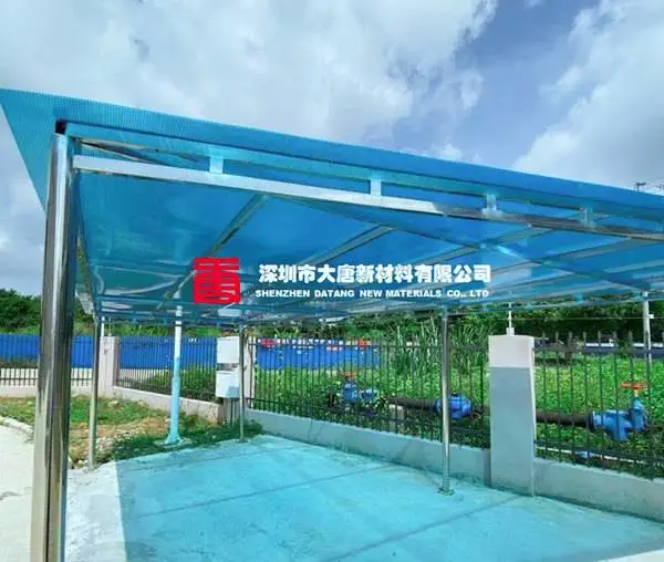 石井坑梓阳光板_龙田6MM阳光板_坪山遮阳雨棚充电桩棚