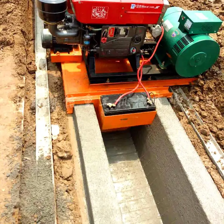 混凝土路缘石滑模机 水渠一次成型机 渠道成形机