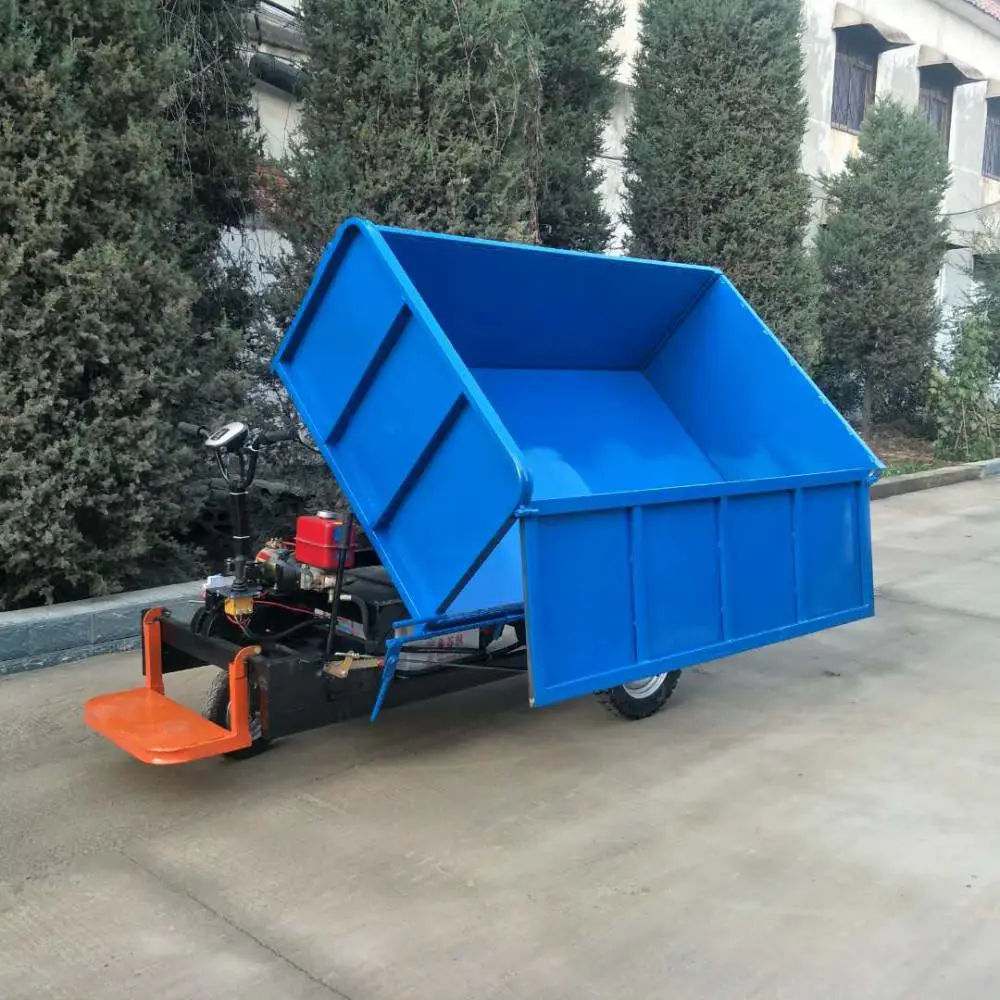 新款热卖工地用侧翻自卸车 建筑垃圾三轮翻斗车 大功率经久耐用