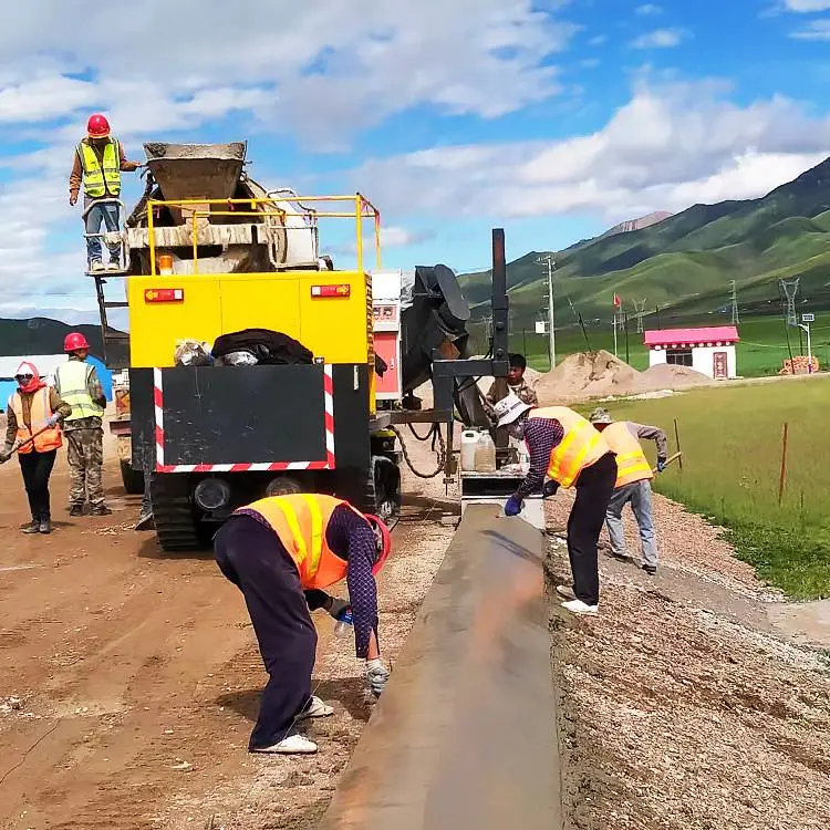 路缘石滑膜机水沟马路牙子滑模机 公路拦水带一次成型机厂家