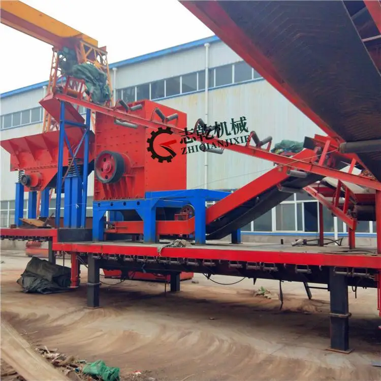 露天矿移动破碎站 流动式建筑垃圾破碎车 移动破碎洗沙机设计案例