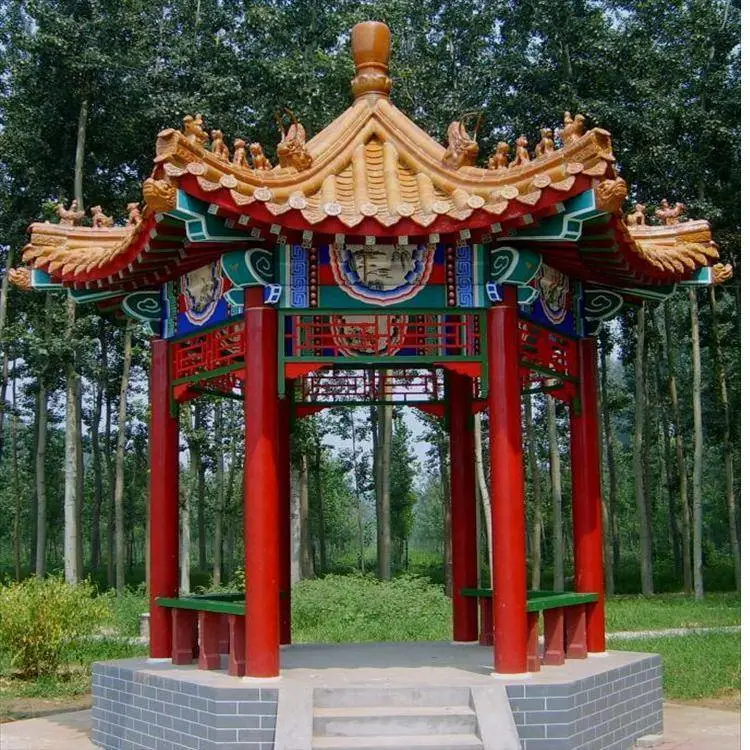 樟子松凉亭 公园凉亭 水泥凉亭牌楼加工 公园凉亭量身定制