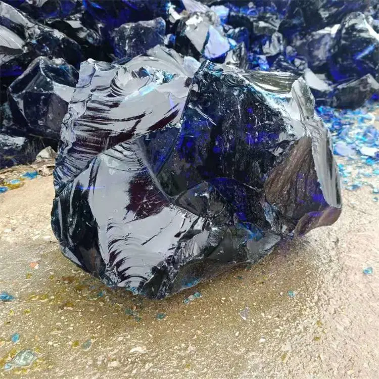 多种颜色异形琉璃石 石笼造景雕刻景观园林用大玻璃块