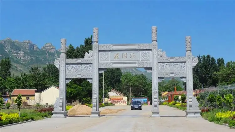 陕西榆林三层牌坊简易牌坊厂家嘉祥石雕