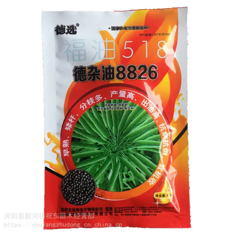供应德杂油8826杂交油菜籽种子出油高机械收割矮杆早熟