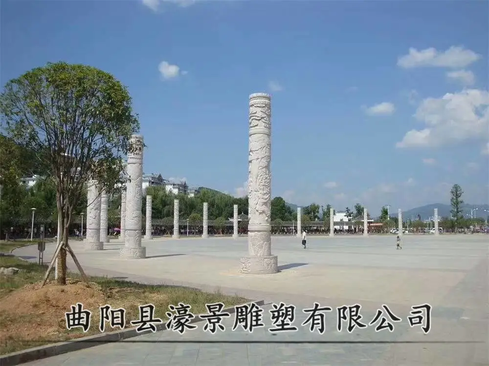 广安花岗岩华表柱罗马柱大理石盘龙柱价格盘龙石柱子厂家