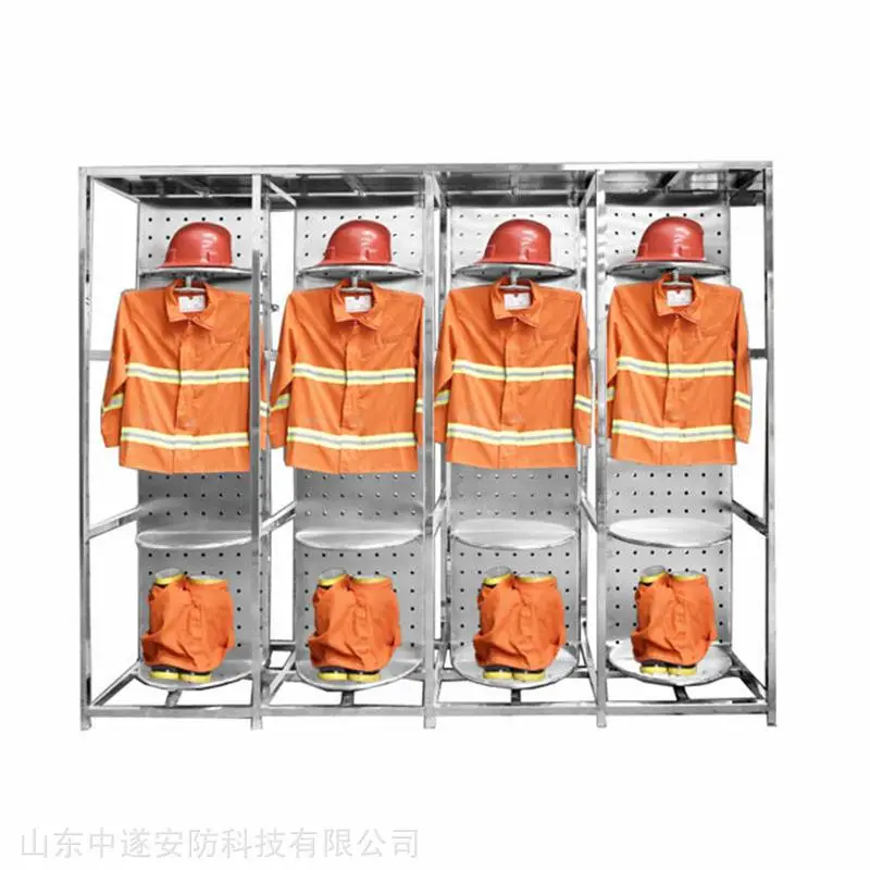 山东双面旋转消防架 消防服架 不锈钢消防服架 消防装备架