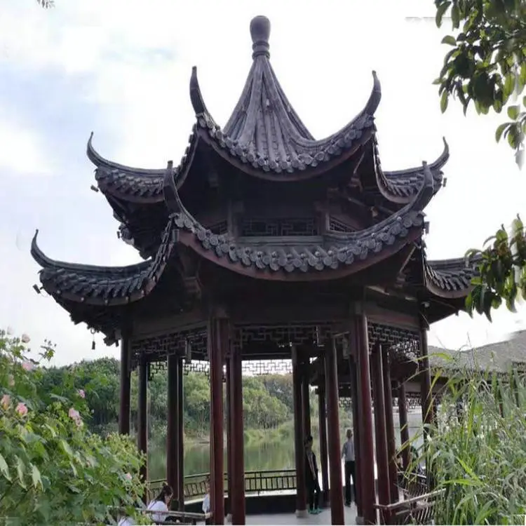 滦平双层古建防腐木凉亭 四角古建凉亭 清秀园林 欢迎选购