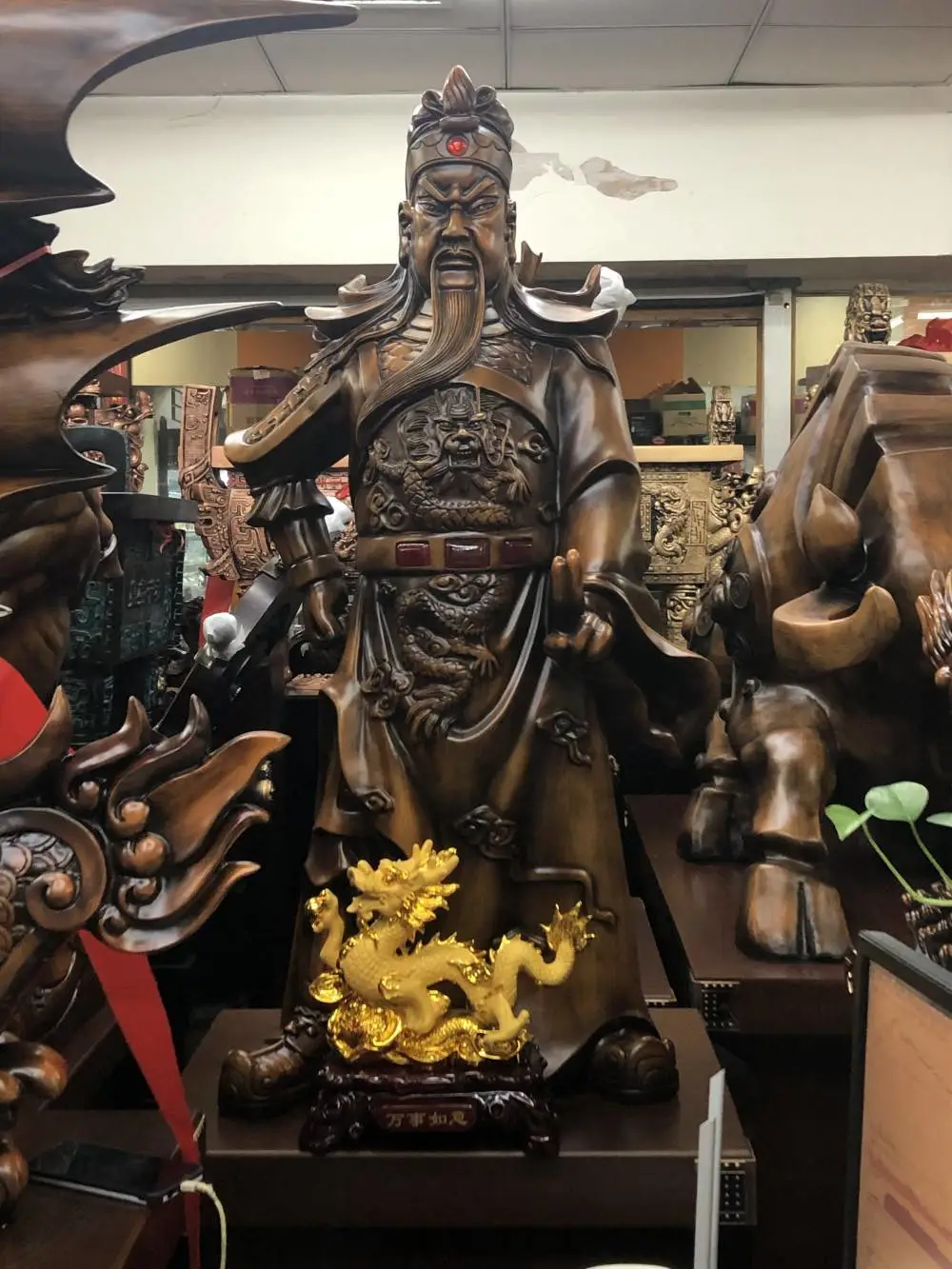 西安关圣帝君像 酒店饭店商场开业工艺品 两米高立刀关公摆件