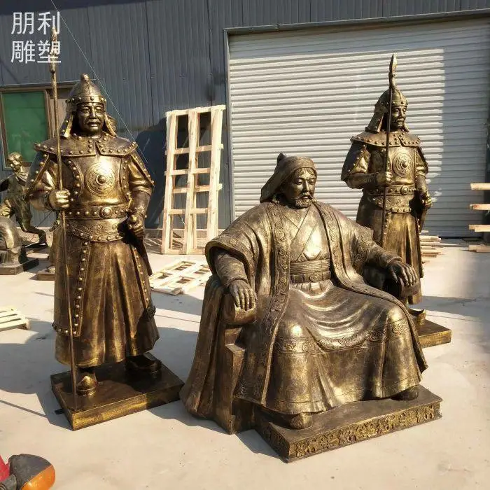精选校园主题成吉思汗铜雕生产商 锻造工艺 指用别墅包青天铜雕