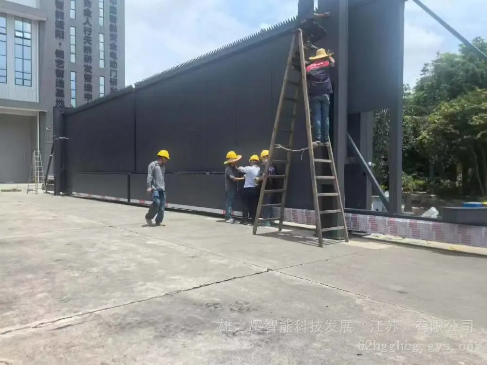全国供应财门启功直线门段滑门悬浮门铝合金电动悬浮折叠门工厂小区折叠电动门自动伸缩门无轨折叠大门