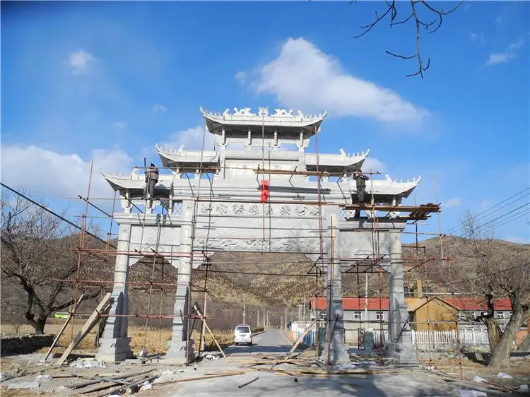 四川凉山村头石牌楼花岗岩牌楼修复厂家嘉祥石雕