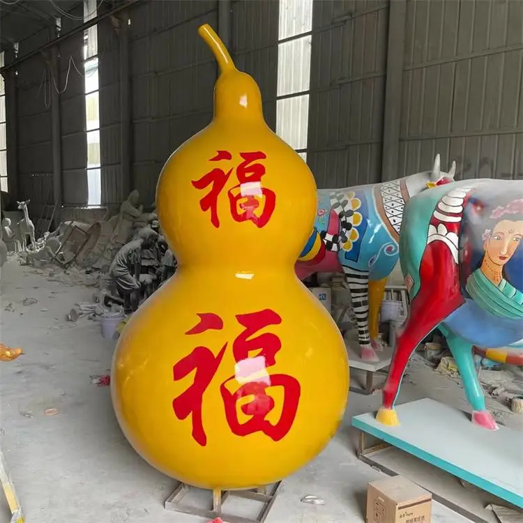 玻璃钢仿真葫芦雕塑 户外公园广场悬空流水葫芦造型摆件 永景园林