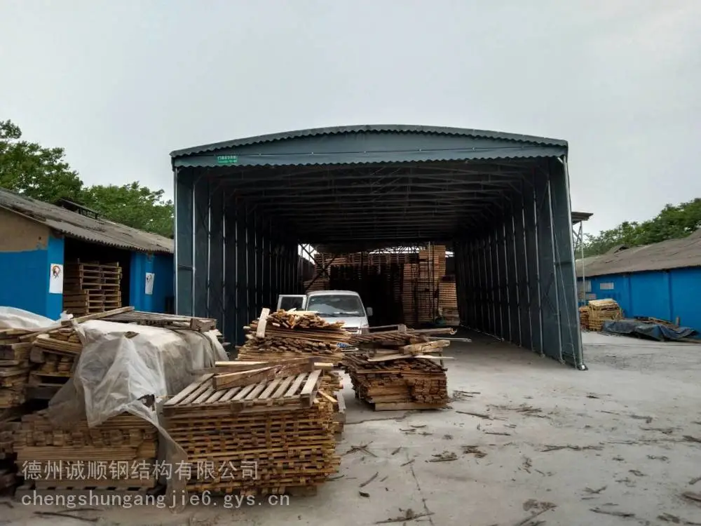 成都伸缩雨棚大型推拉帐篷推拉仓储雨棚自动伸缩棚