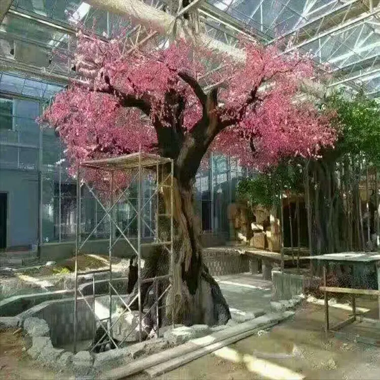 仿真桃花树 水泥钢筋假树 假树装饰 厂家现货
