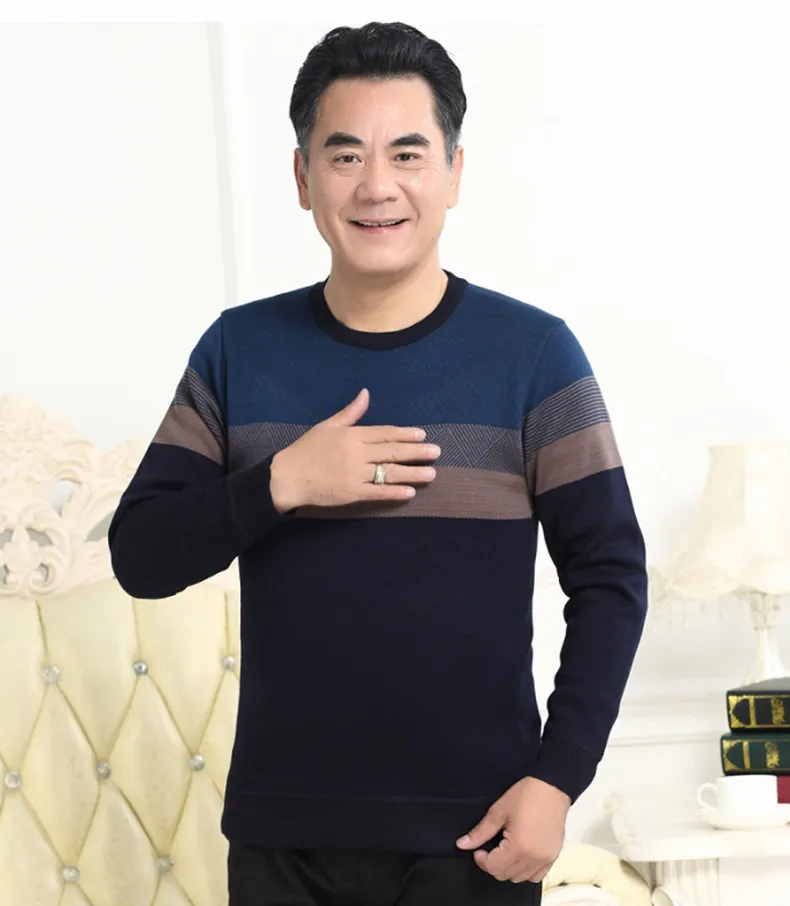 成都便宜地摊货源批发中老年男针织毛衣上衣爸爸秋装40岁中年毛衣3元外贸库存处理