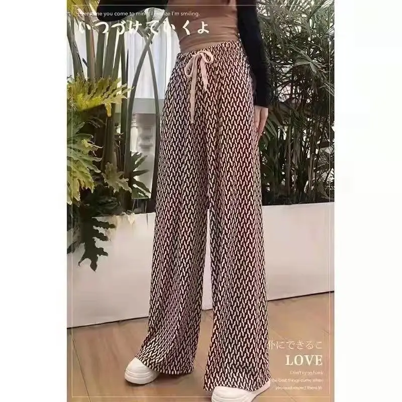 河北保定阜平格子休闲阔腿裤夜市休闲阔腿裤大妈服装批发