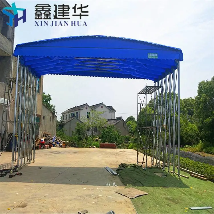 廊坊大城活动遮雨仓库棚上门安装