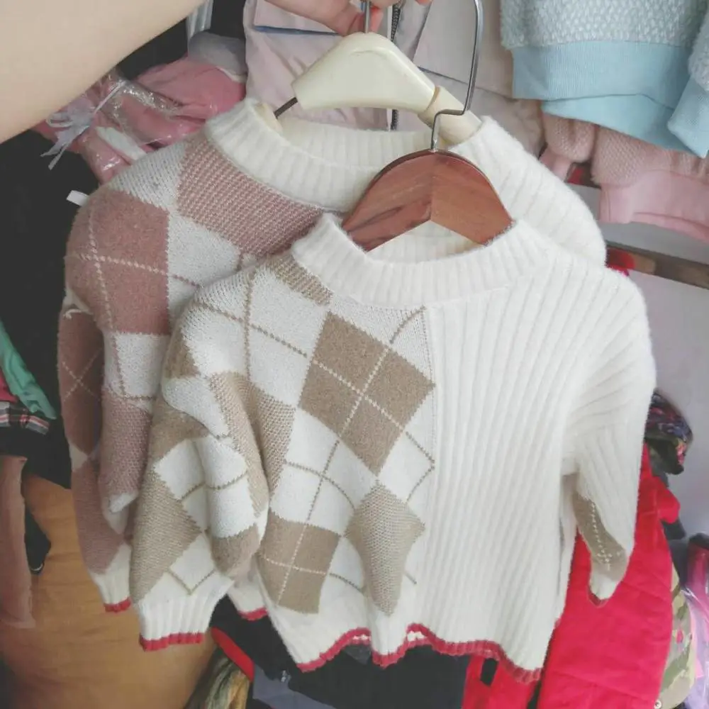 简约童装针织毛衫库存开个卖衣服店进货渠道儿童棉衣外套地摊货源