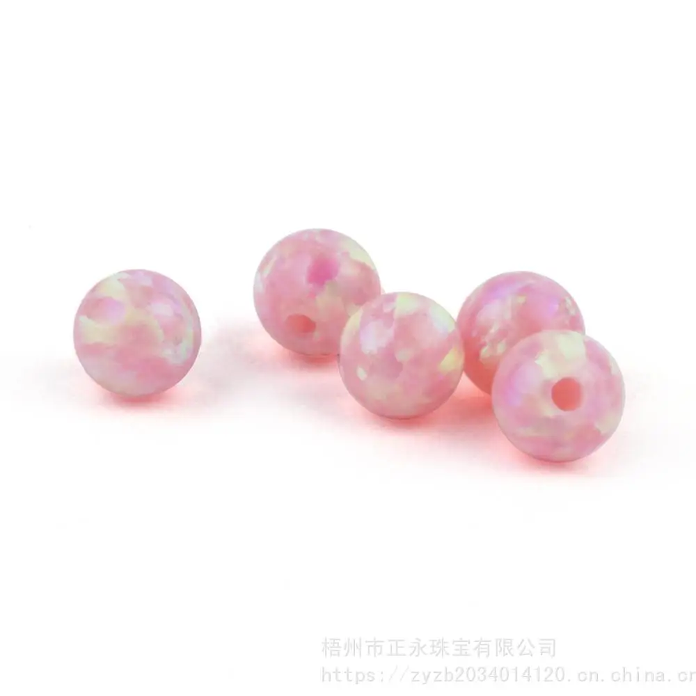 批发澳宝珠子粉红澳宝opal圆珠散珠 鸥波石手串欧泊隔珠定位珠