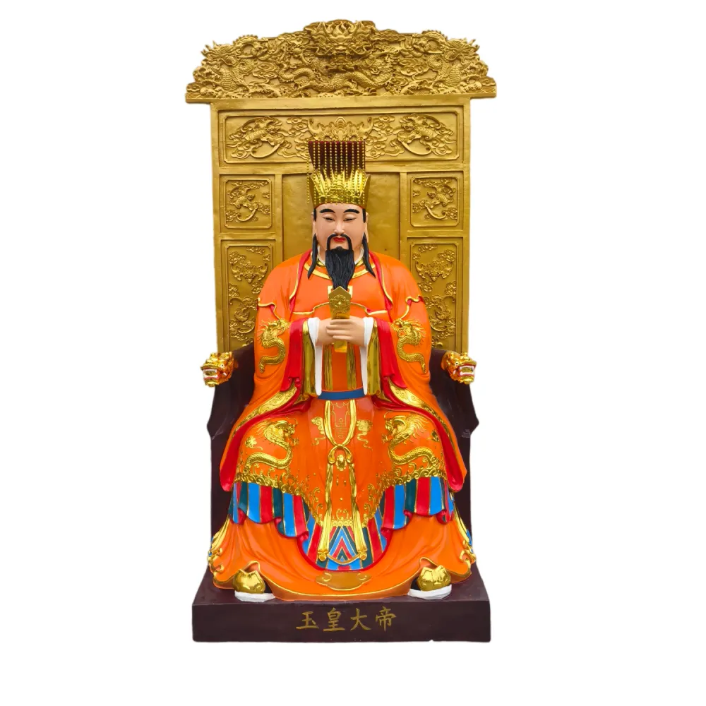 玉帝王母雕塑2.8米带背光玉皇大帝神像天皇大帝树脂玻璃钢佛像
