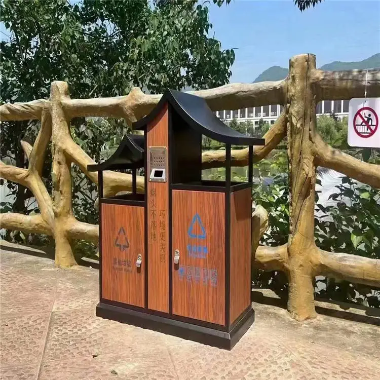 铜陵小区公园垃圾箱 不锈钢垃圾箱 垃圾分类亭