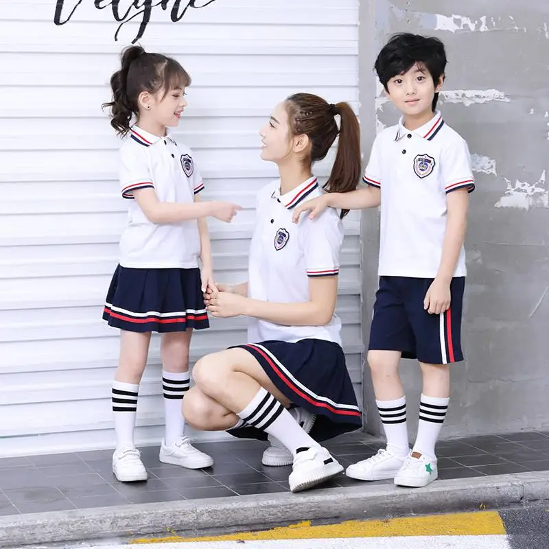 供应运动风中小学生校服儿童教师班服园服套装QRFS-T-01套装
