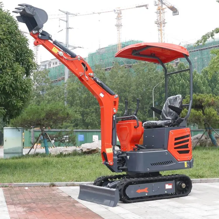 岳工15小型挖掘机大臂侧摆施工方便小挖机底盘伸缩微型挖土机