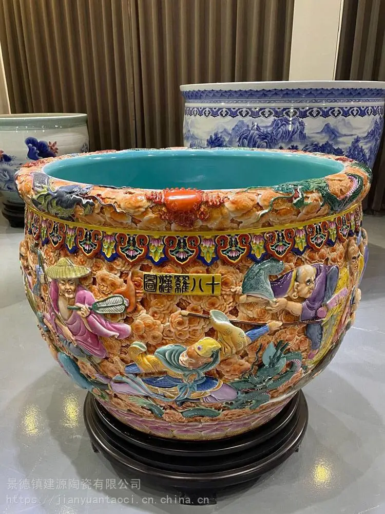 销售装饰摆设大缸陶瓷养金鱼缸碗睡莲花盆景德镇制作大缸工厂- 供应商网