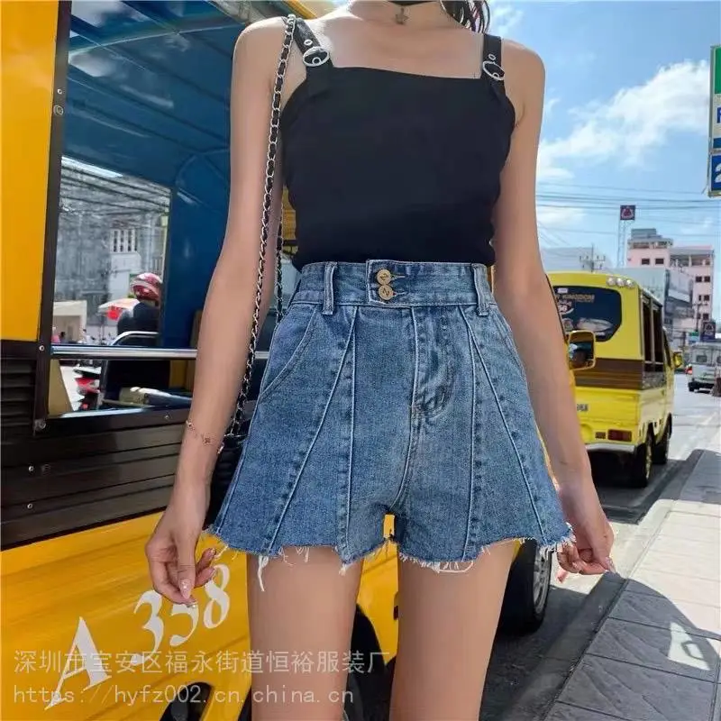浙江嘉兴牛仔短裤男夏简约纯棉一手女式牛仔短裤短裙批发