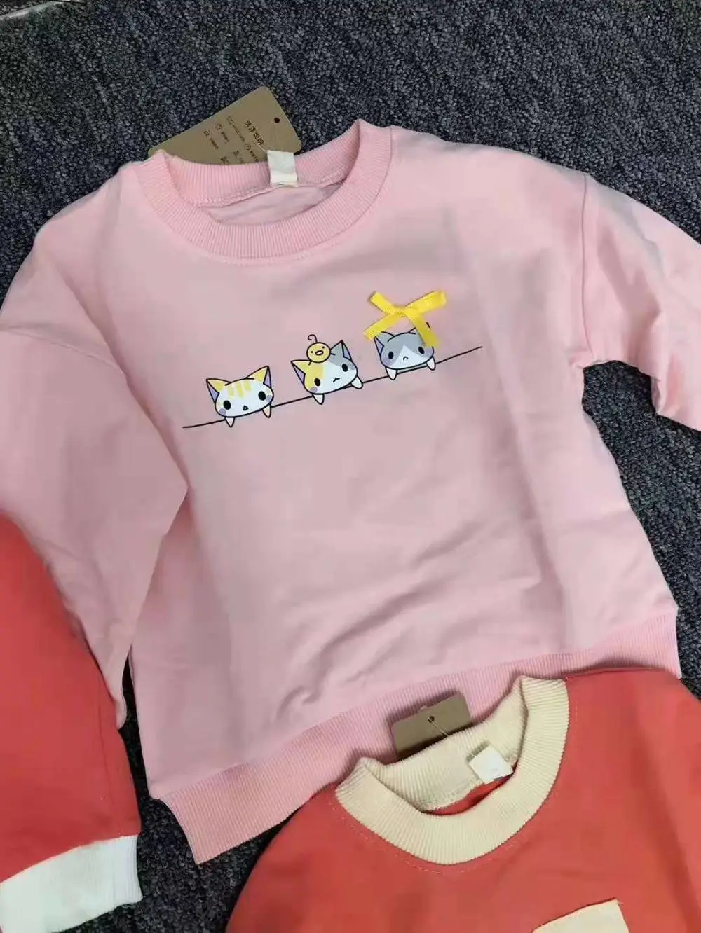 秋款童卫衣长袖打底衫服装店批发货源义乌保暖舒适好看童厚毛衫