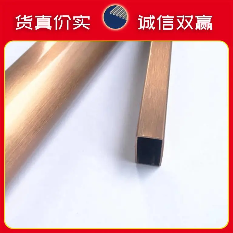 304不锈钢管加工黄钛金矩形管75*45*1.2?拉丝黑钛金方管80*80
