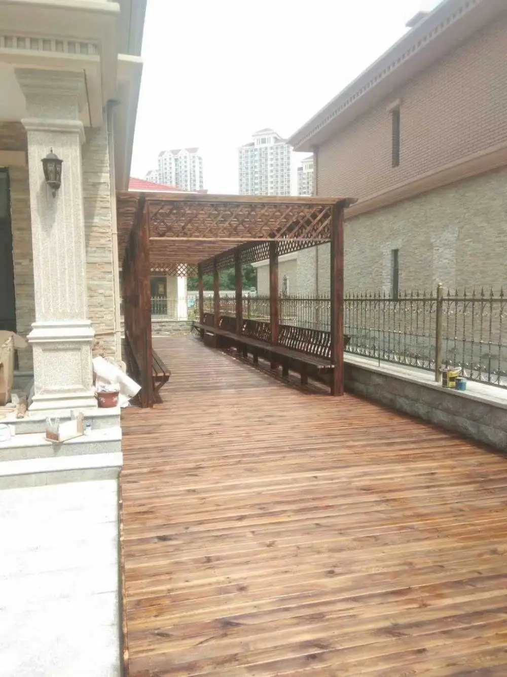 昌平户外防腐木碳化木地板厂家 防腐耐磨 庭院地板定制